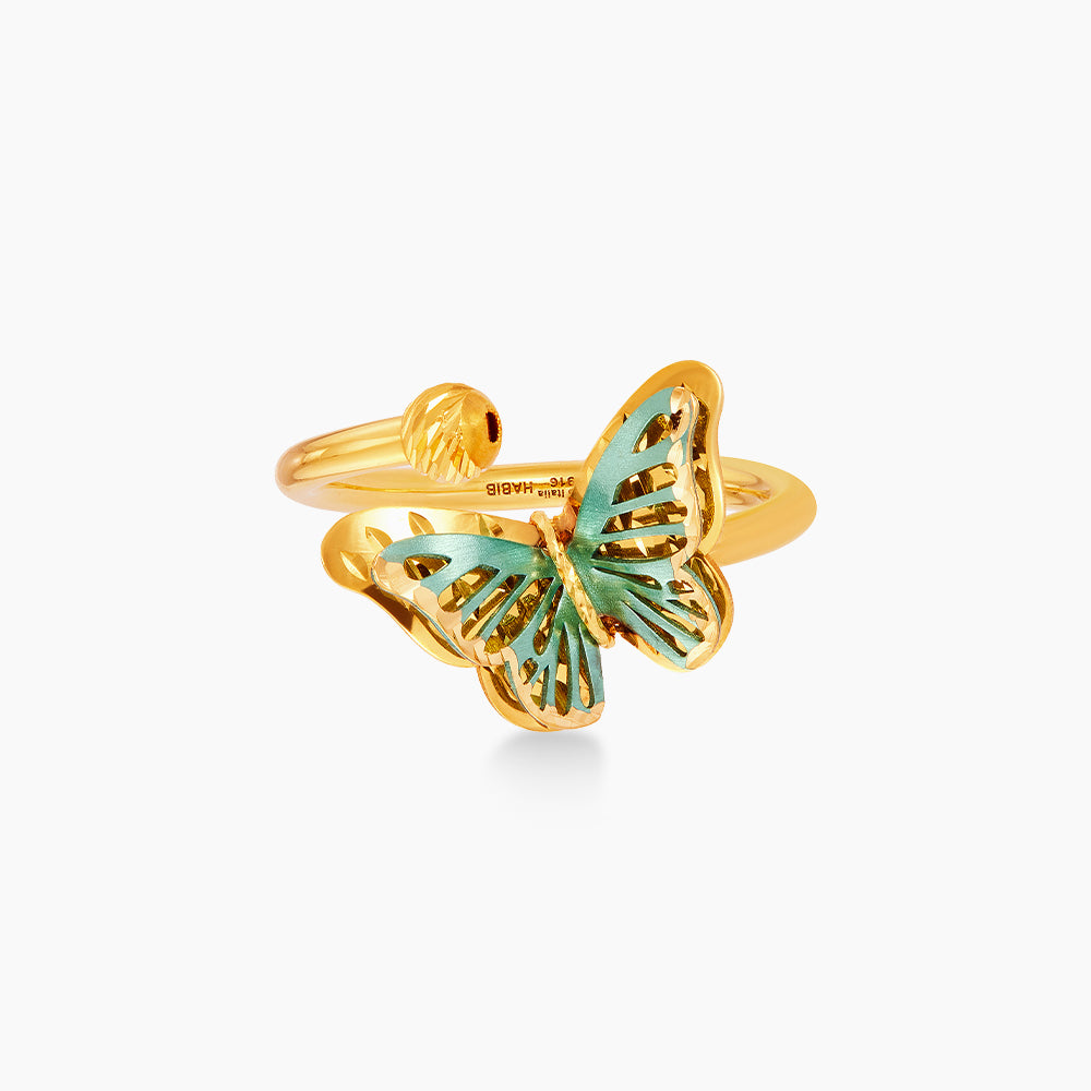 CLARA | Oro Italia 916 Yellow Gold Ring GR55840824(BLU) (22K Gold)
