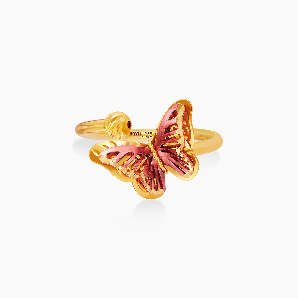 CLARA | Oro Italia 916 Yellow Gold Ring GR55840824(RED) (22K Gold)