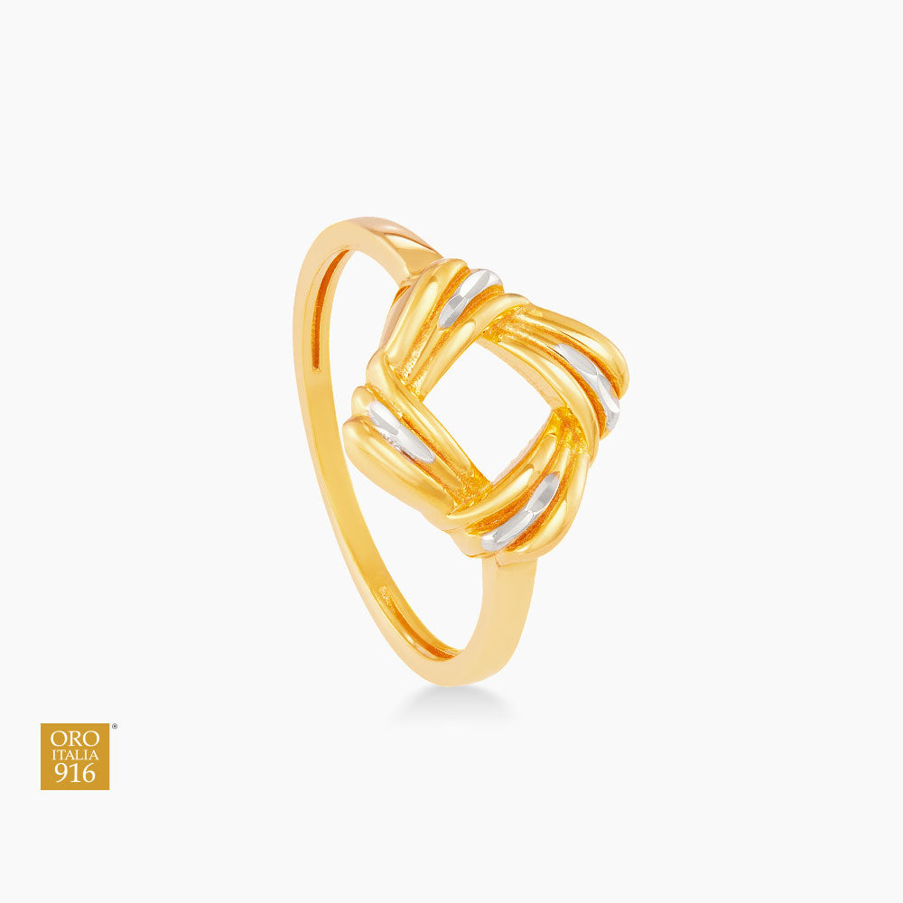 Oro Italia 916 Yellow and White Gold Ring GR56620924(YW)-BI (22K Gold)