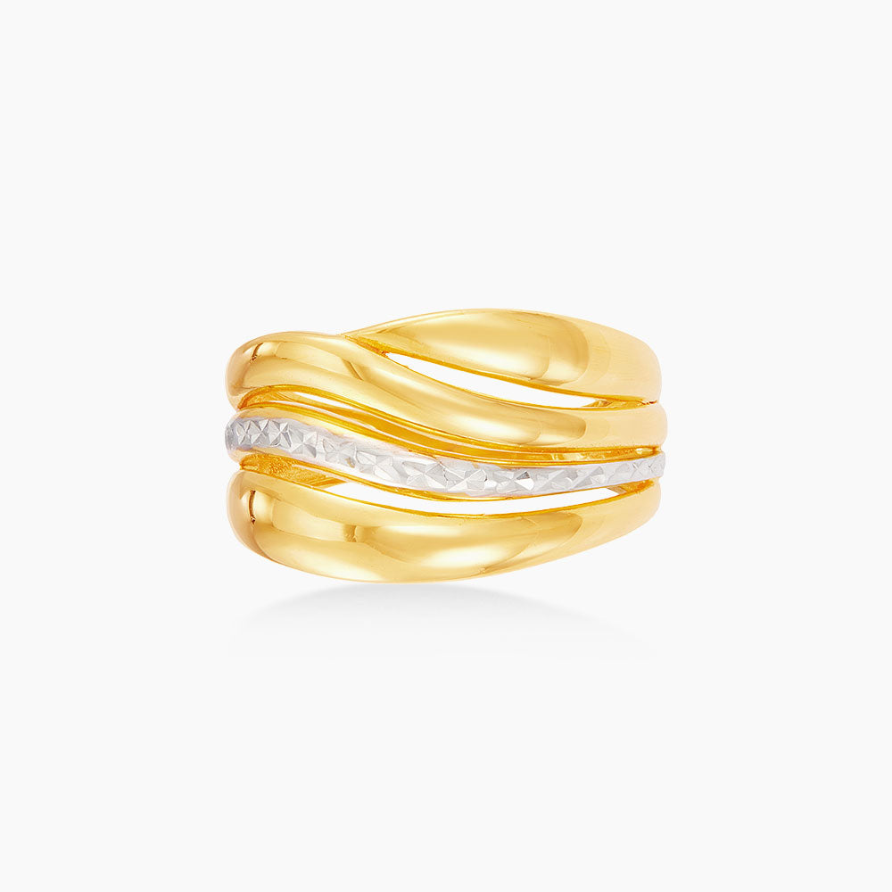 Oro Italia 916 Yellow and White Gold Ring GR57561124(YW)-BI (22K Gold)