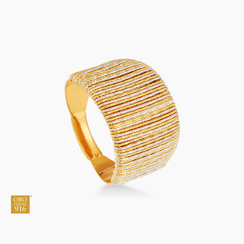 SICILIA | Oro Italia 916 Yellow and White Gold Ring GR57731224(YW)-BI (22K Gold)