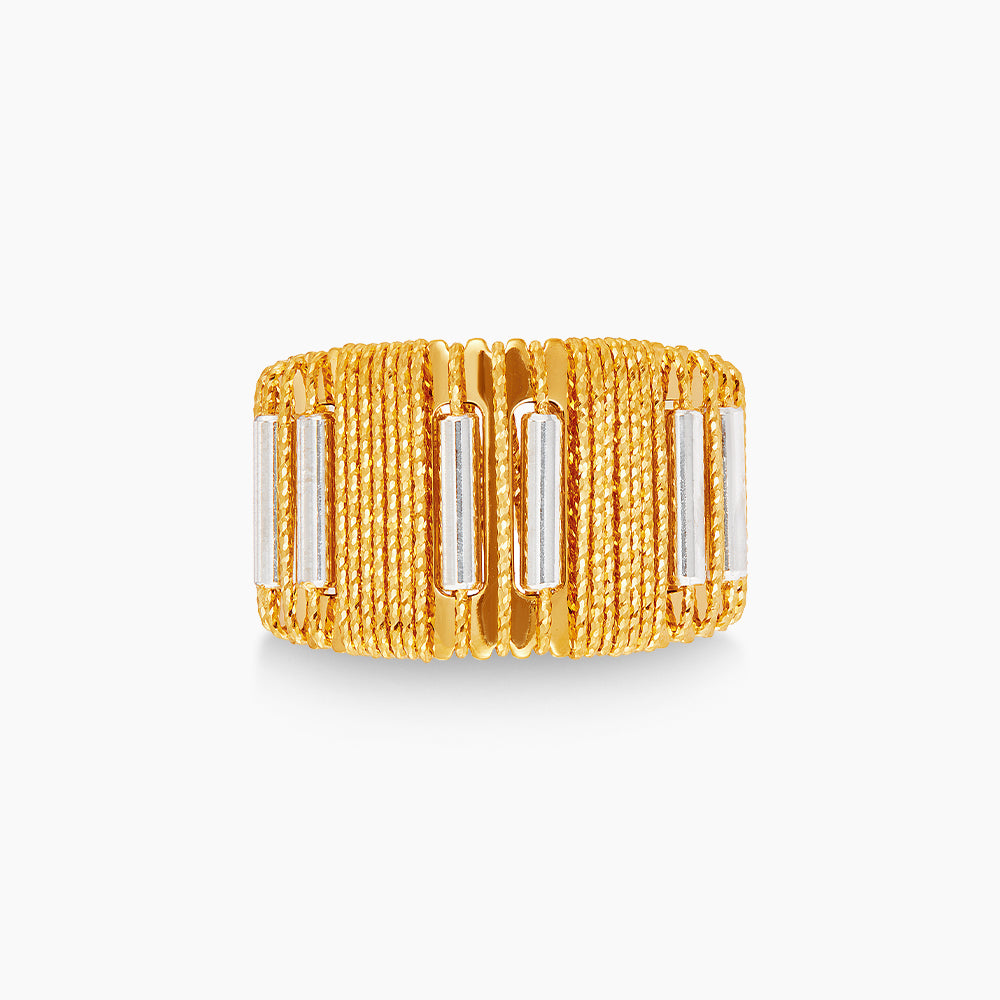 Oro Italia 916 Yellow and White Gold Ring GR57771224(YW)-BI (22K Gold)