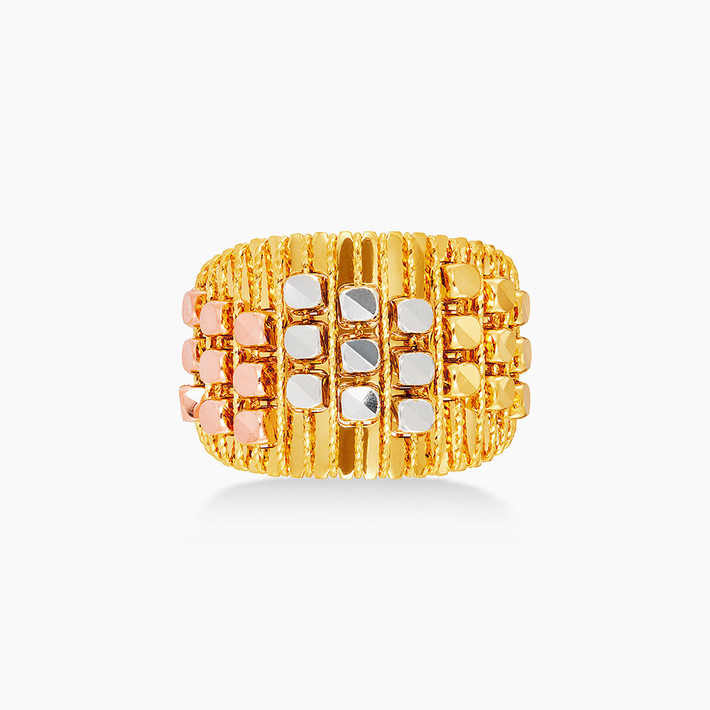 Oro Italia 916 Yellow , White and Rose Gold Ring GR57841224-TI (22K Gold)