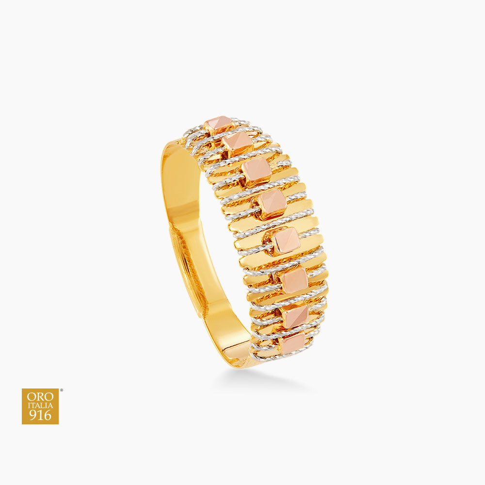 SICILIA | Oro Italia 916 Yellow, White and Rose Gold Ring GR57901224-TI (22K Gold)