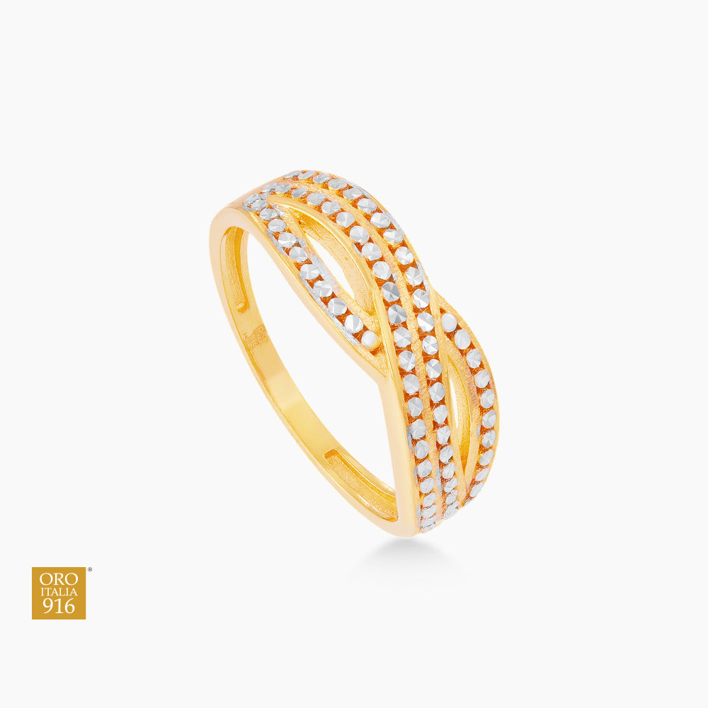Oro Italia 916 Yellow and White Gold Ring GR57951224(YW)-BI (22K Gold)