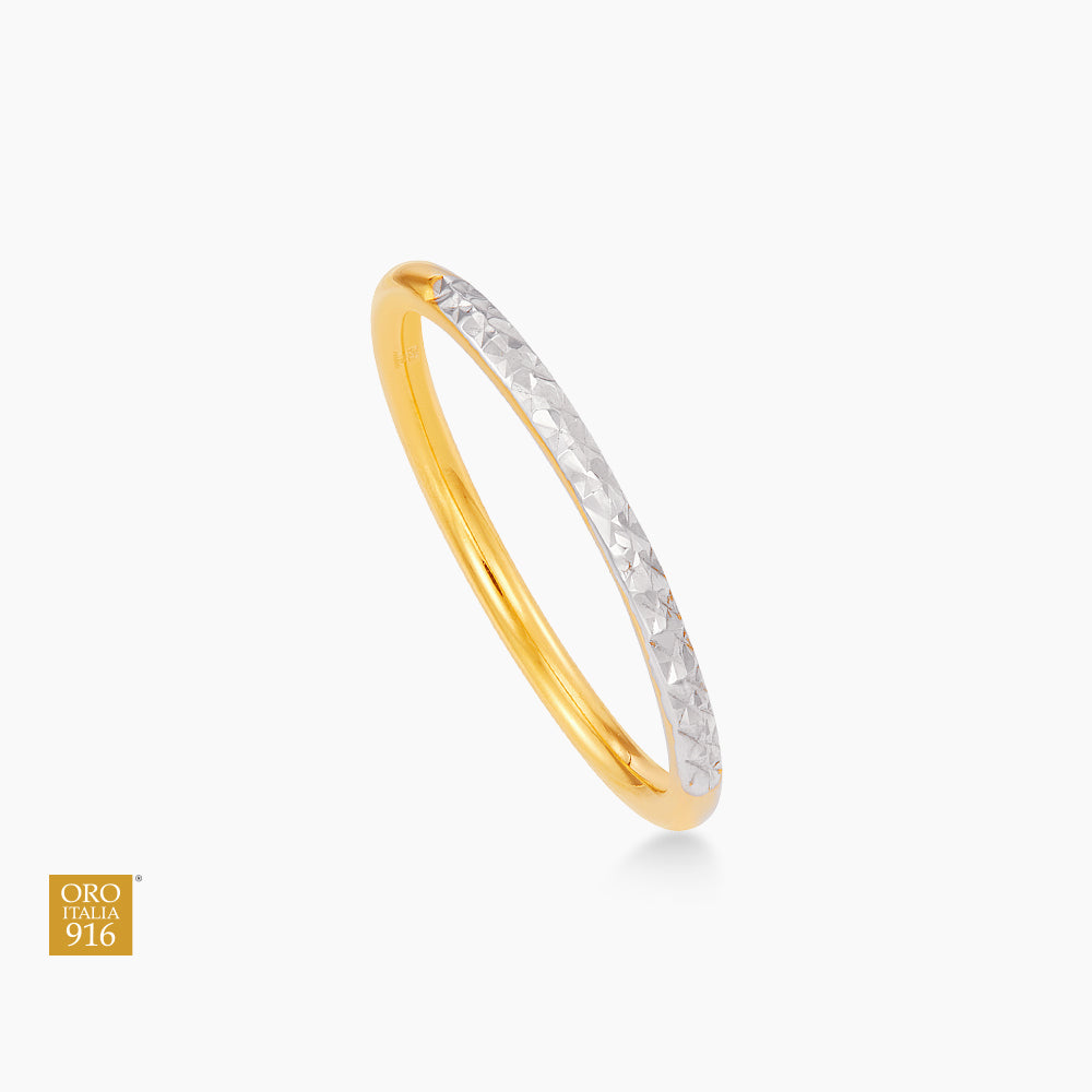 Oro Italia 916 Yellow and White Gold Ring GR58130125(YW)-BI (22K Gold)