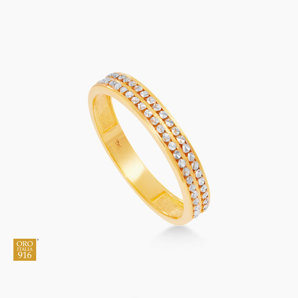 Oro Italia 916 Yellow and White Gold Ring GR58150125(YW)-BI (22K Gold)