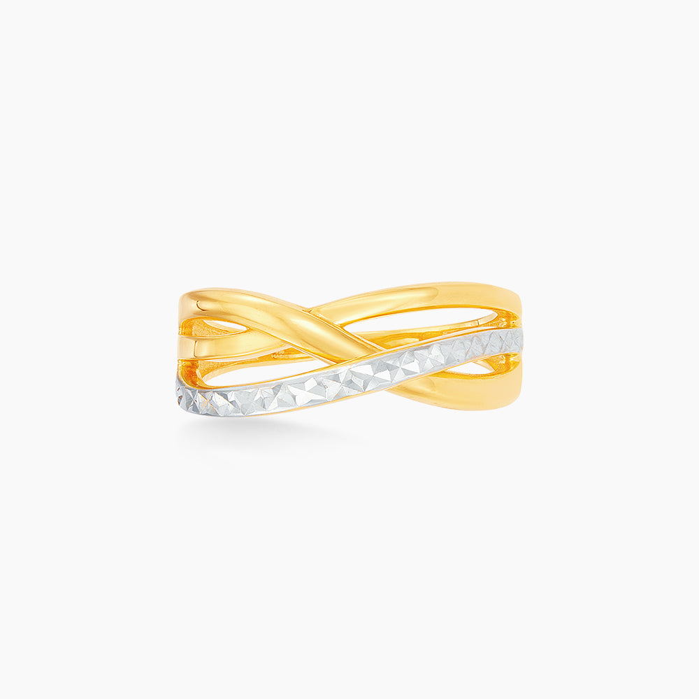 Oro Italia 916 Yellow and White Gold Ring GR58170125(YW)-BI (22K Gold)