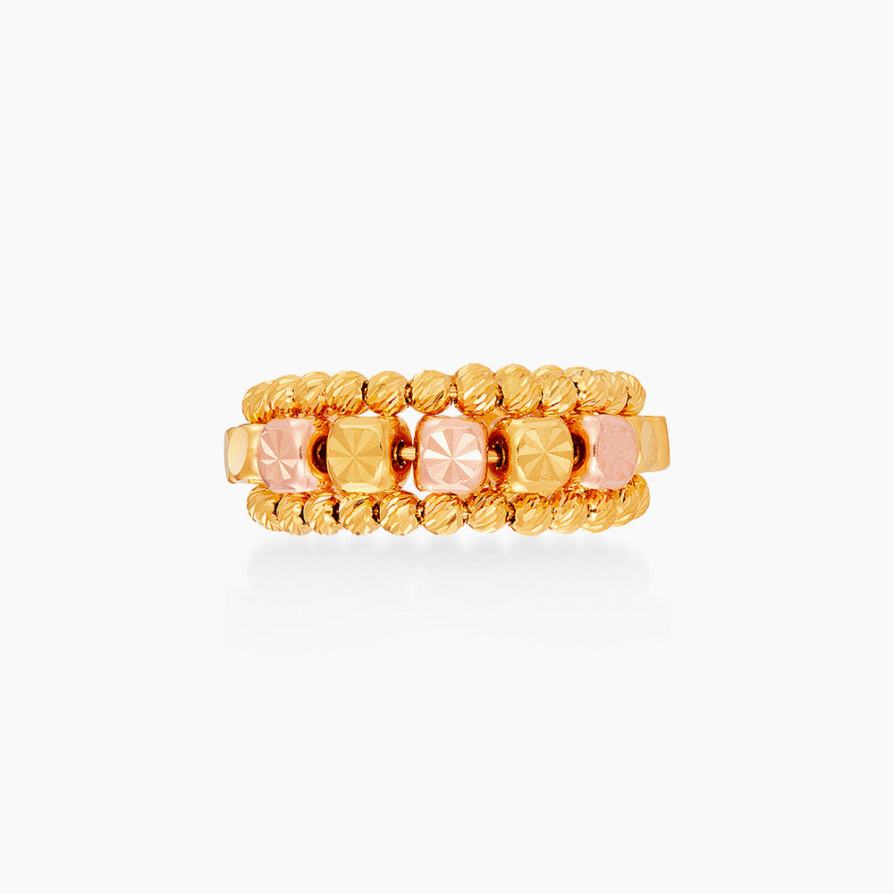 Oro Italia 916 Yellow and Rose Gold Ring GR58510425(YR)-BI (22K Gold)