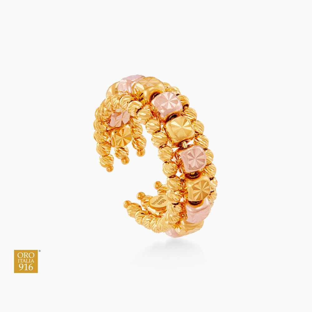Oro Italia 916 Yellow and Rose Gold Ring GR58510425(YR)-BI (22K Gold)