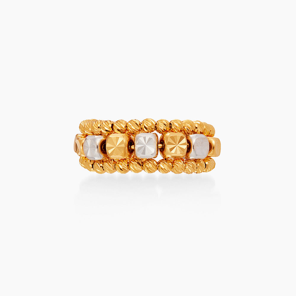 Oro Italia 916 Yellow and White Gold Ring GR58510425(YW)-BI (22K Gold)