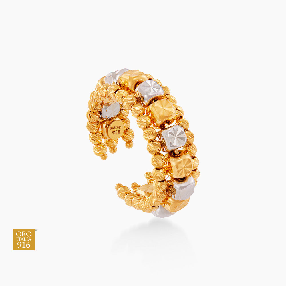 Oro Italia 916 Yellow and White Gold Ring GR58510425(YW)-BI (22K Gold)