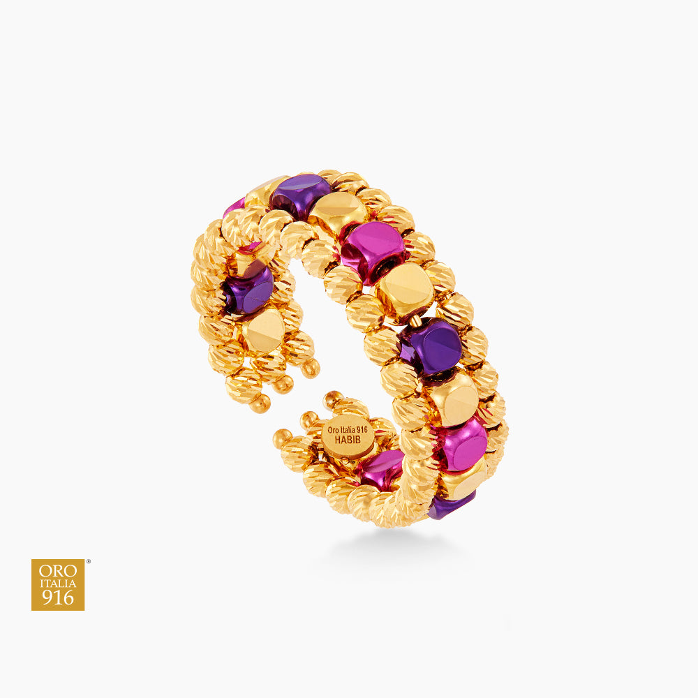 CLARA | Oro Italia 916 Yellow Gold Ring GR58520425(FP)-TI (22K Gold)