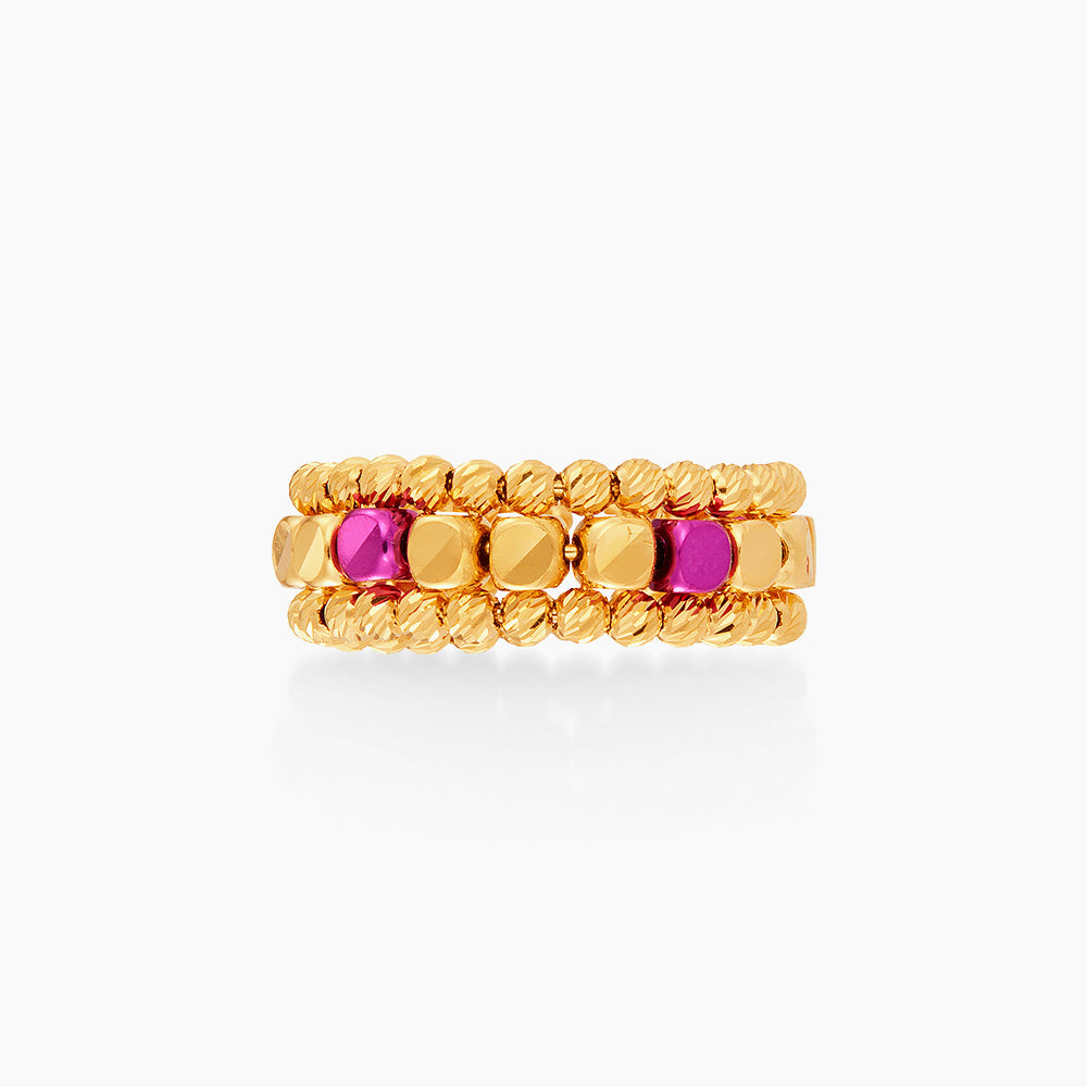 CLARA | Oro Italia 916 Yellow Gold Ring GR58530425(FUCH)-BI (22K Gold)