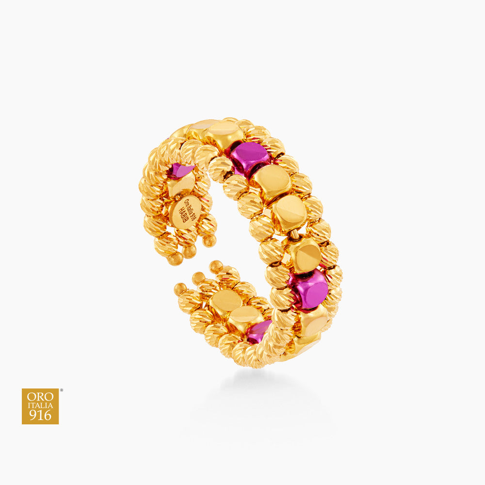 CLARA | Oro Italia 916 Yellow Gold Ring GR58530425(FUCH)-BI (22K Gold)