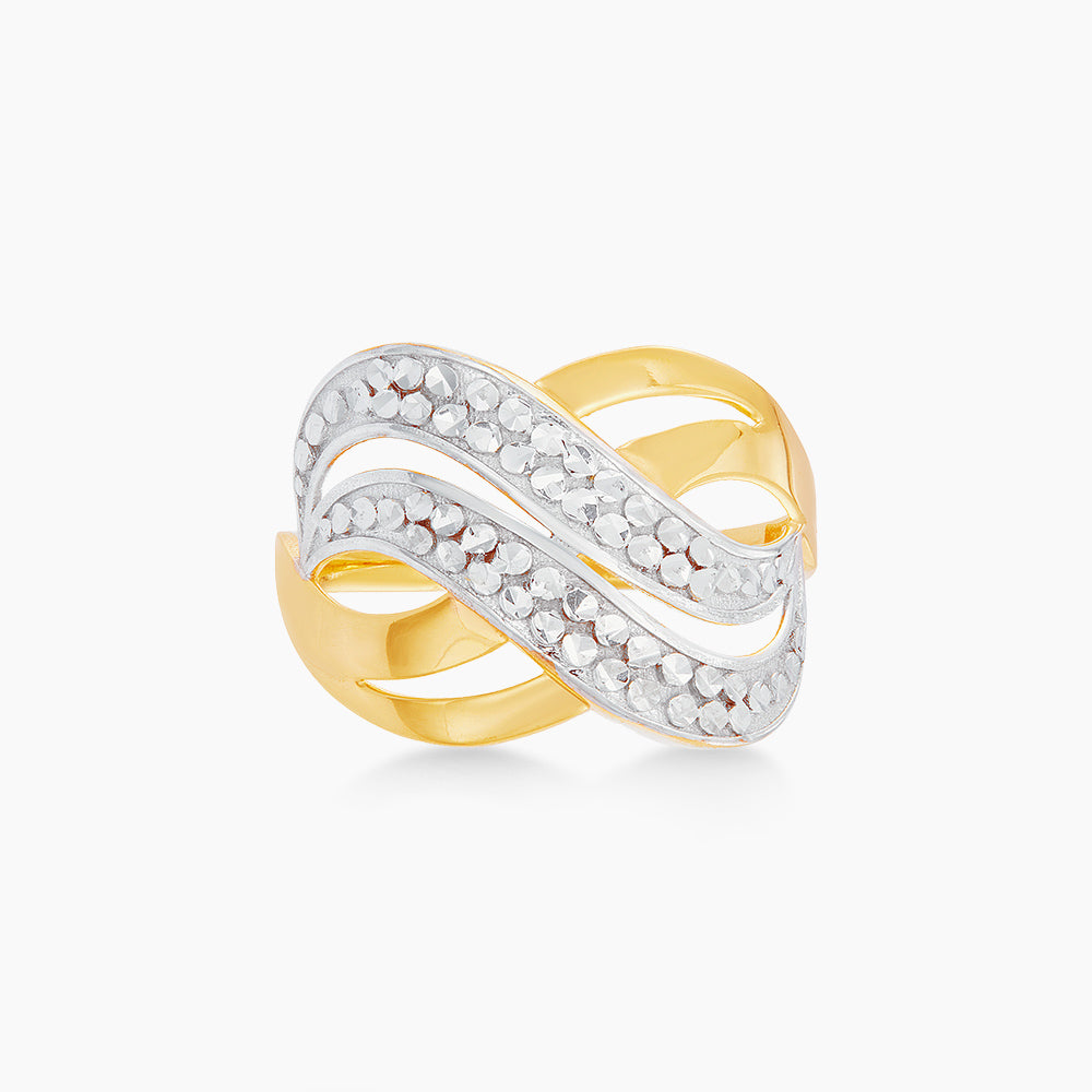 Oro Italia 916 Yellow and White Gold Ring GR59070425(YW)-BI (22K Gold)