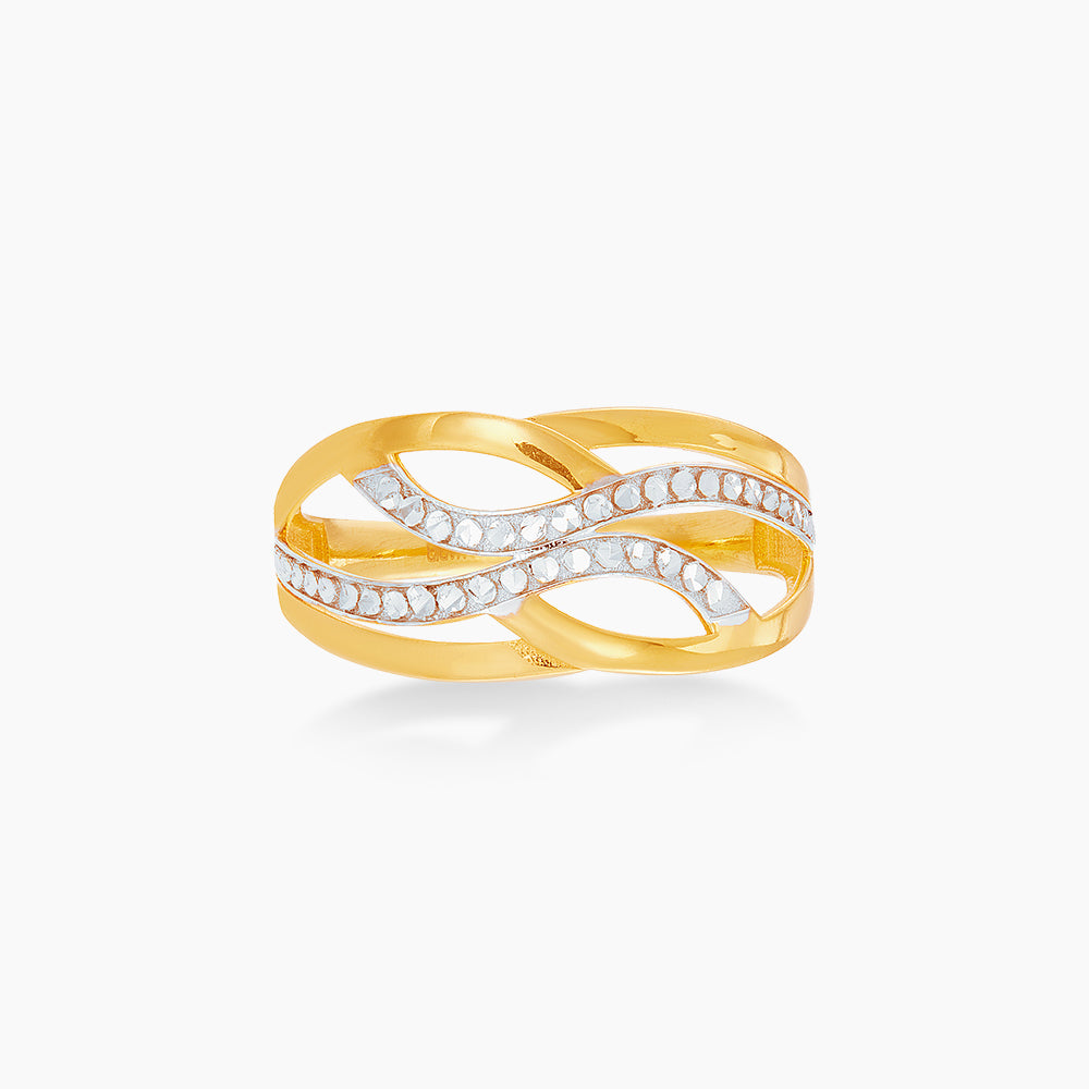 Oro Italia 916 Yellow and White Gold Ring GR59120425(YW)-BI (22K Gold)