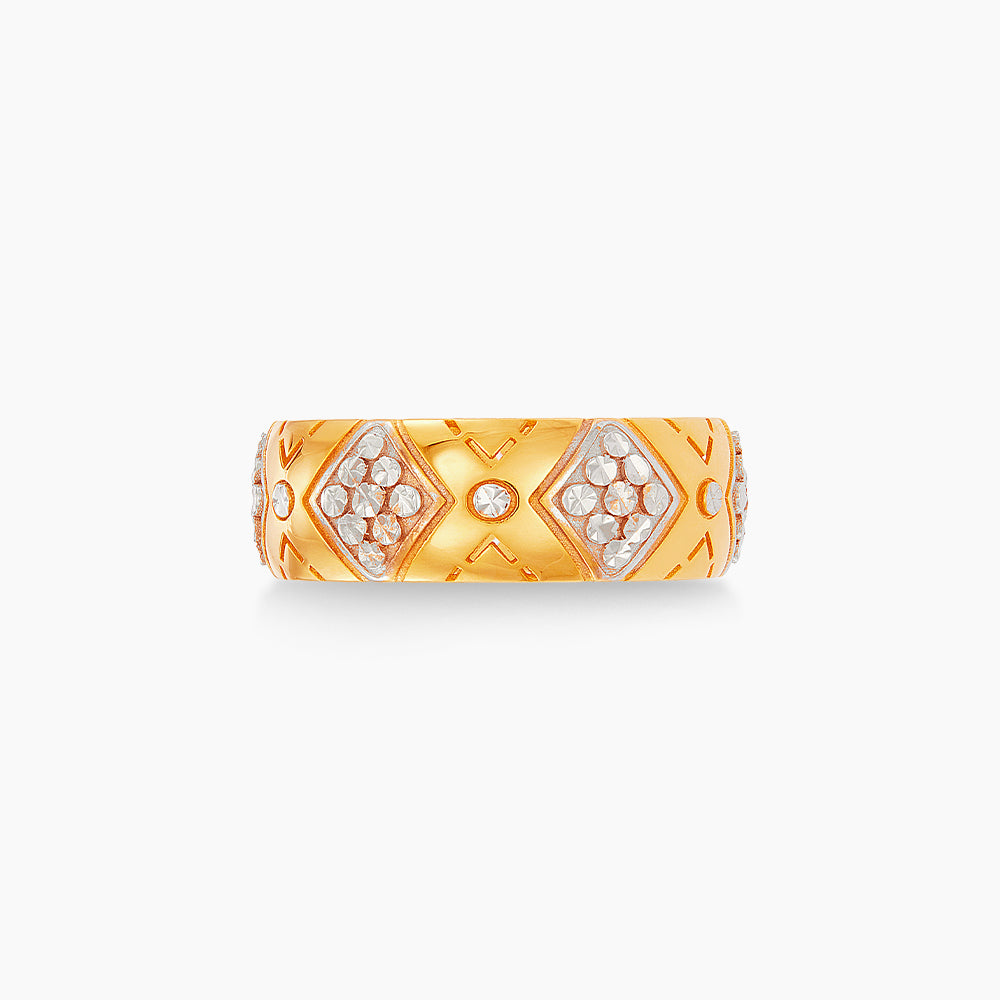 Oro Italia 916 Yellow and White Gold Ring GR60260825(YW)-BI (22K Gold)