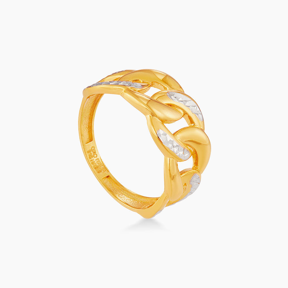 Oro Italia 916 Yellow and White Gold Ring GR60450925(YW)-BI (22K Gold)