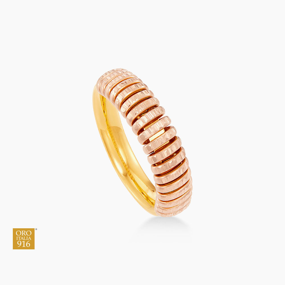 MILLI | Oro Italia 916 Yellow and Rose Gold Ring GR60741025(23YR)-BI (22K Gold)