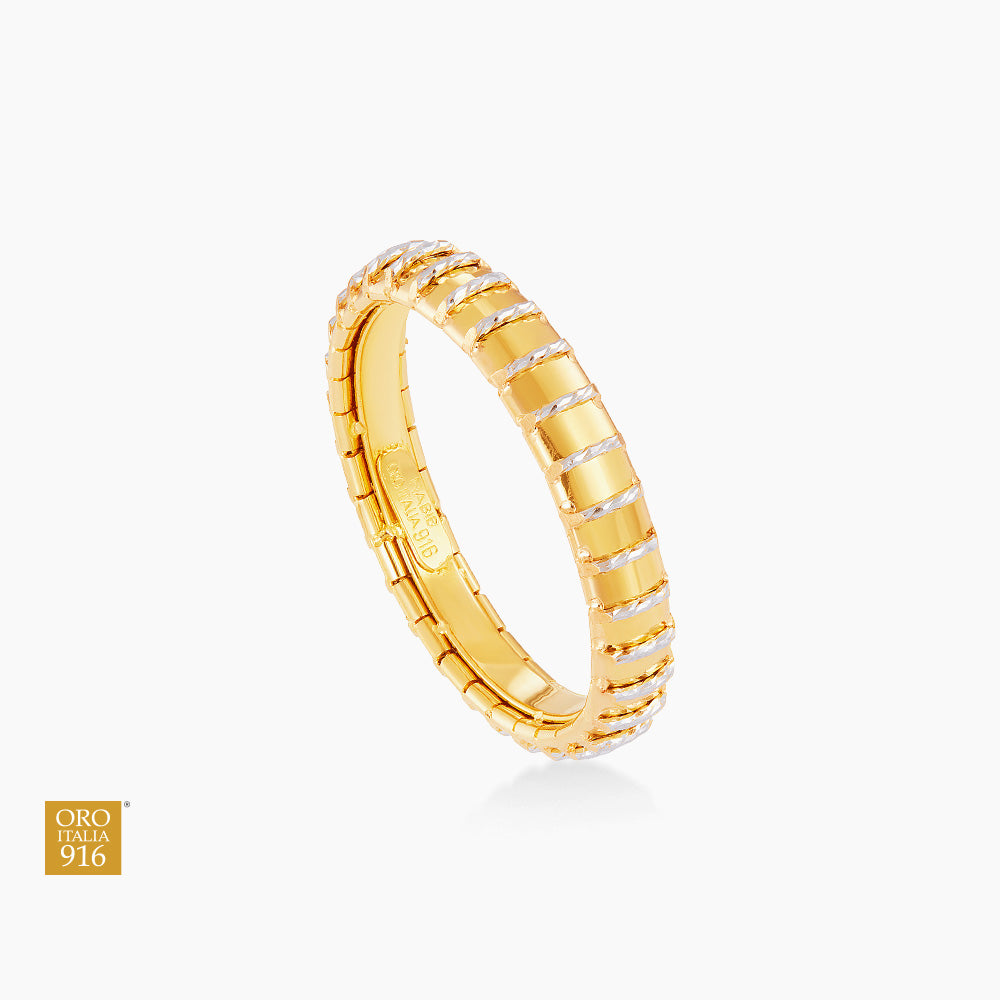 Oro Italia 916 Yellow and White Gold Ring GR61221125(YW)-BI (22K Gold)