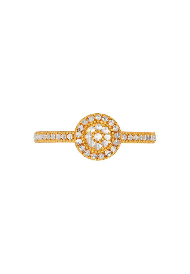 Oro Italia 916 Yellow and White Gold Ring GR61571225(YW)-BI (22K Gold)