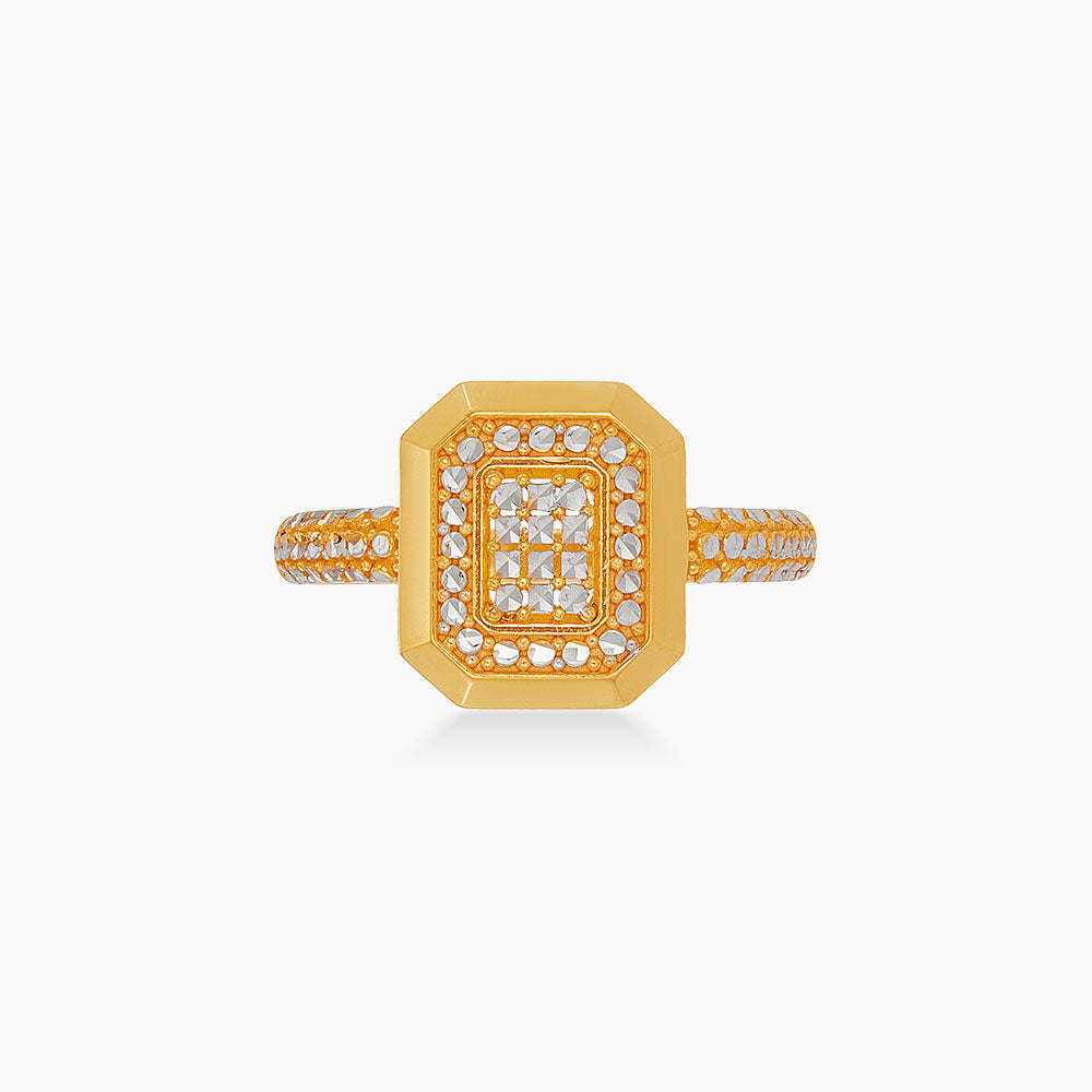 Oro Italia 916 Yellow and White Gold Ring GR61621225(YW)-BI (22K Gold)