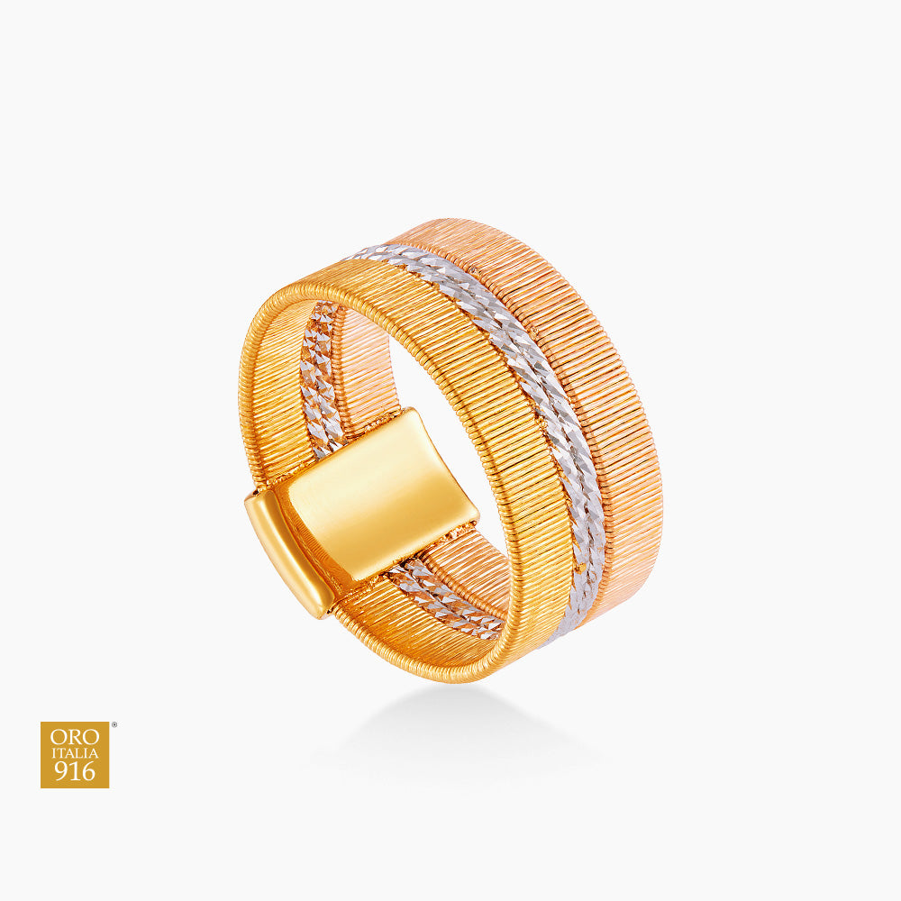 SICILIA | Oro Italia 916 Yellow, White and Rose Gold Ring GR61880326-TI (22K Gold)