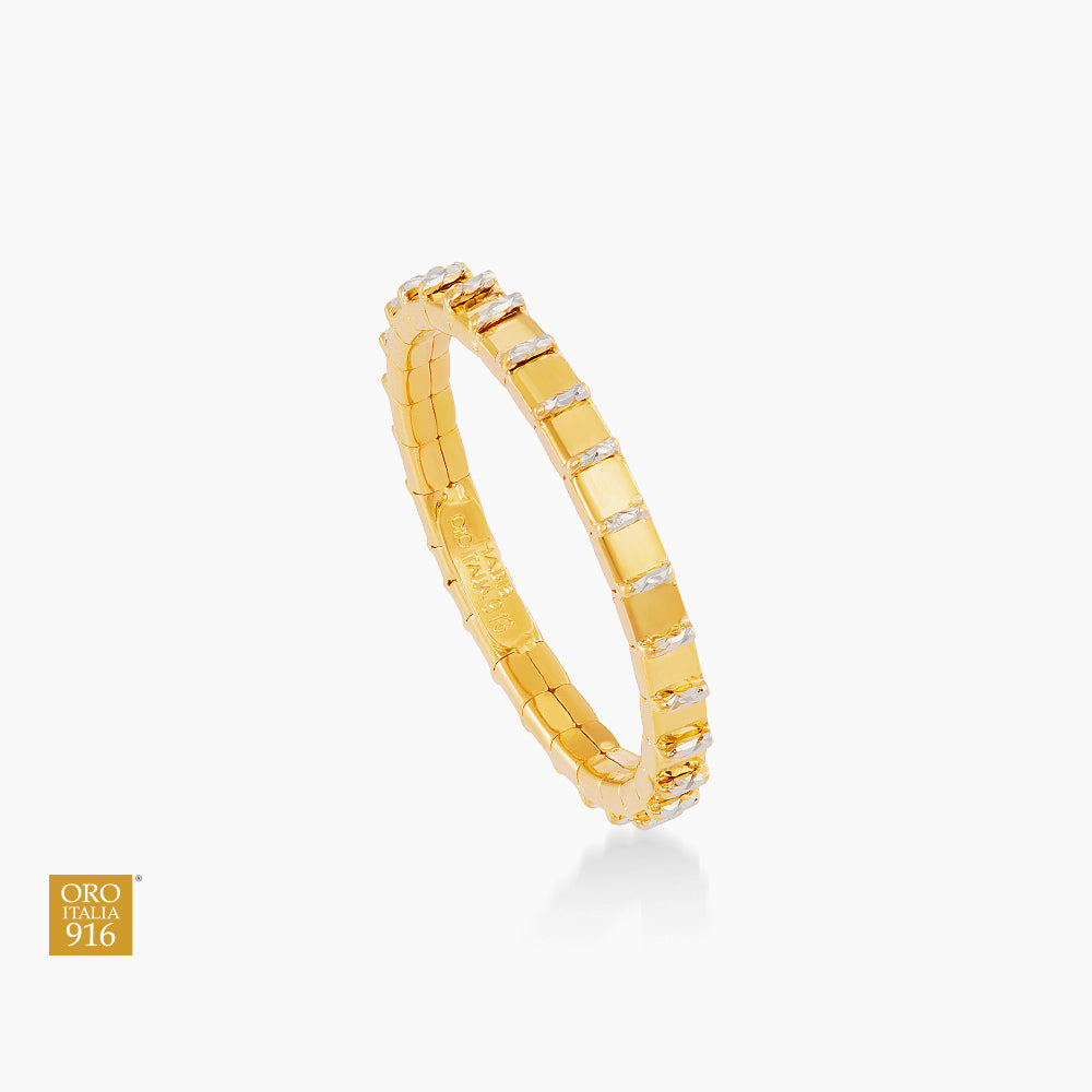 Oro Italia 916 Yellow and White Gold Ring GR62130426(2YW)-BI (22K Gold)