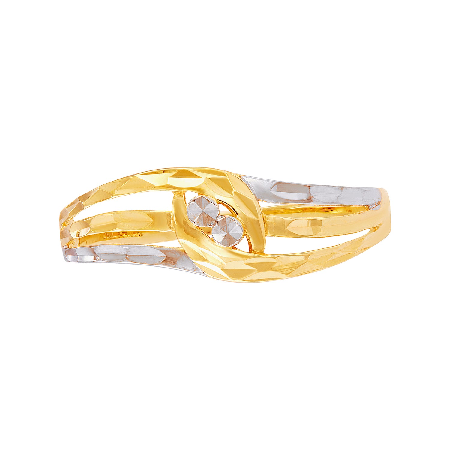 750/18K Yellow White and Rose Gold Ring GRT388