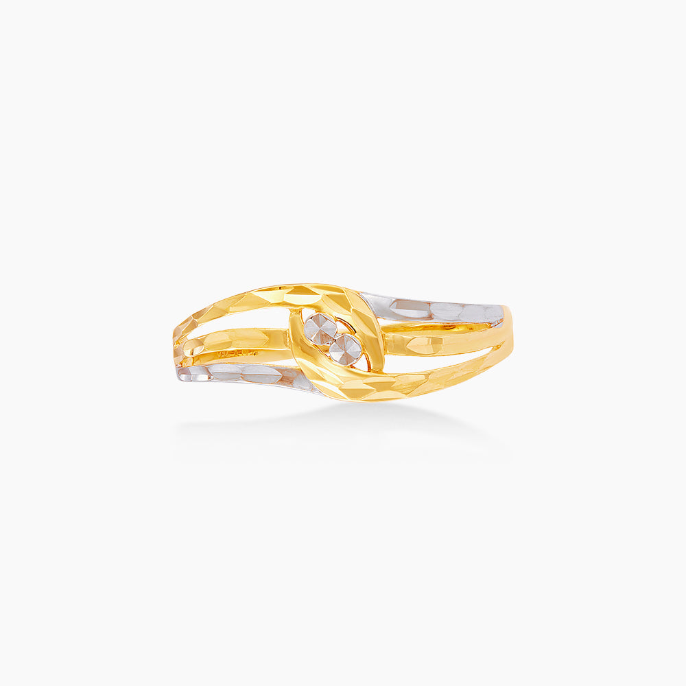 750/18K Yellow White and Rose Gold Ring GRT388