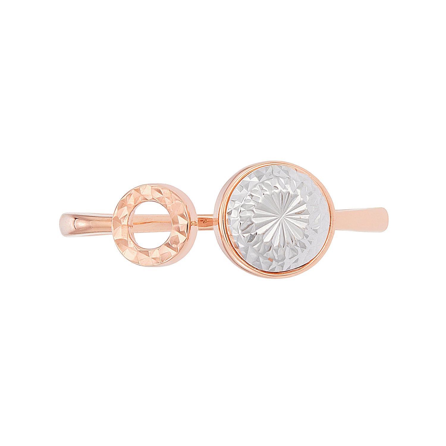 750/18K Rose and White Gold Ring GRT546E