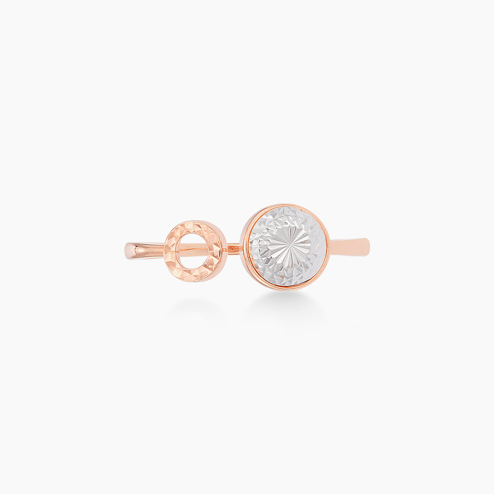 750/18K Rose and White Gold Ring GRT546E