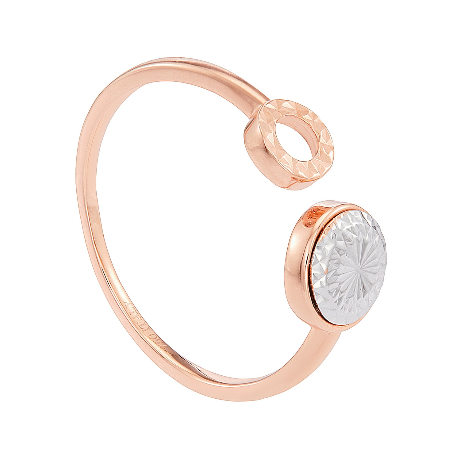 750/18K Rose and White Gold Ring GRT546E