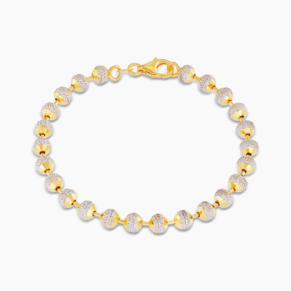 BEADS PLANET | Oro Italia 916 Yellow and White Gold Bracelet GW3167(5)-BI (22K Gold)