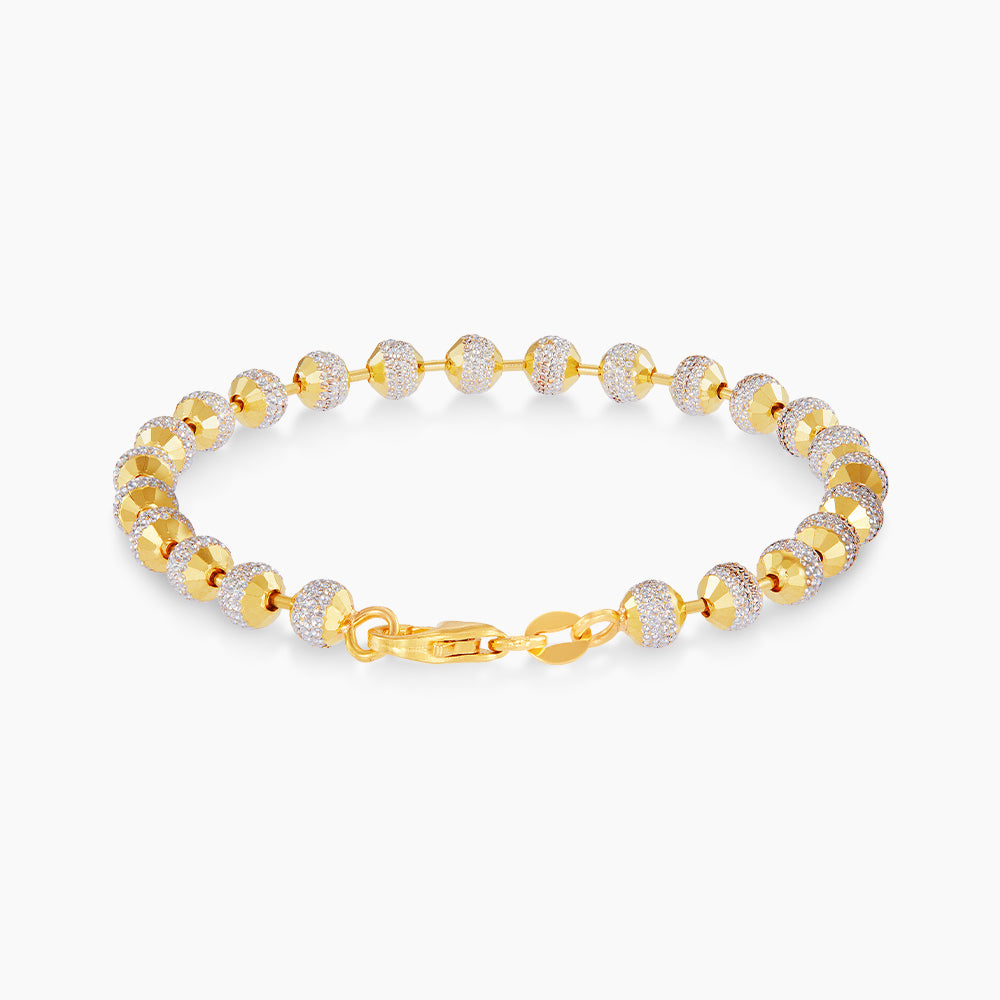 BEADS PLANET | Oro Italia 916 Yellow and White Gold Bracelet GW3167(5)-BI (22K Gold)