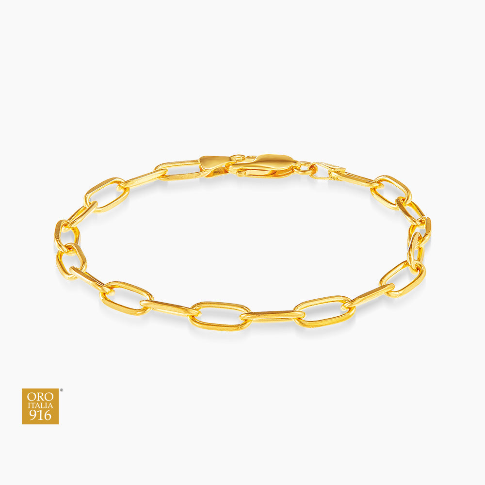 GRAFFETTA | Oro Italia 916 Graffetta Yellow Gold Bracelet GW37051220(Y) (22K Gold)