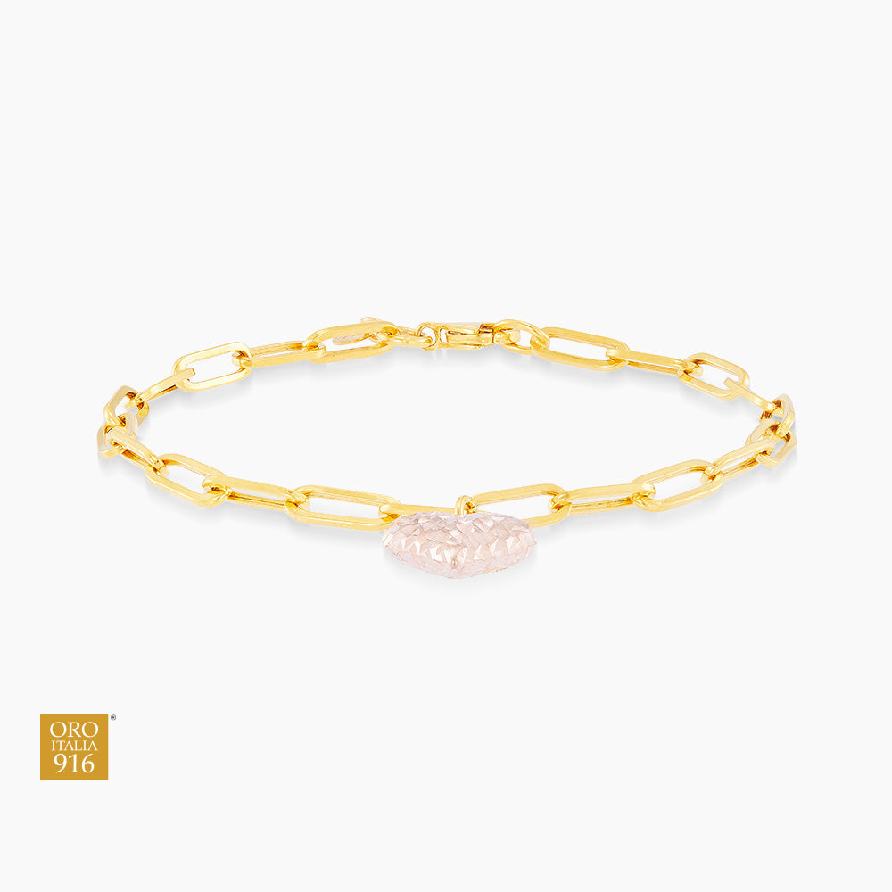 Oro Italia 916 Yellow and Rose Gold Bracelet GW38860322(YR)-BI (22K Gold)