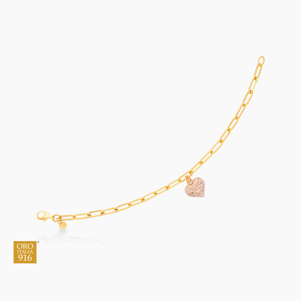 GRAFFETTA | Oro Italia 916 Yellow and Rose Gold Bracelet (for baby) GW38860323(YR)BBY-BI (22K Gold)