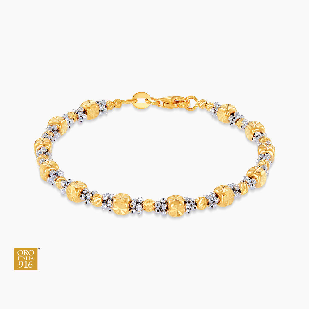 Oro Italia 916 Yellow and White Gold Bracelet GW47881023(YW)-BI (22K Gold)