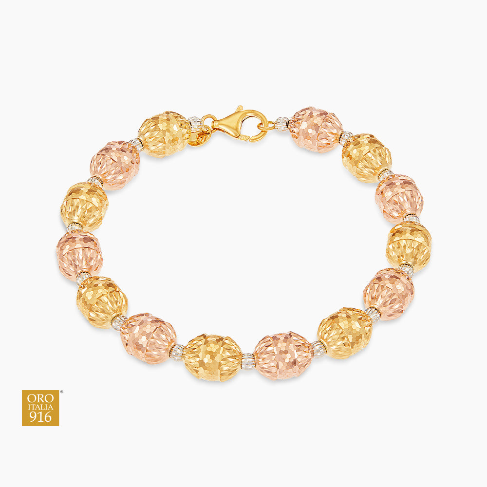 Oro Italia 916 Yellow White and Rose Gold Bracelet GW51800724-TI (22K Gold)