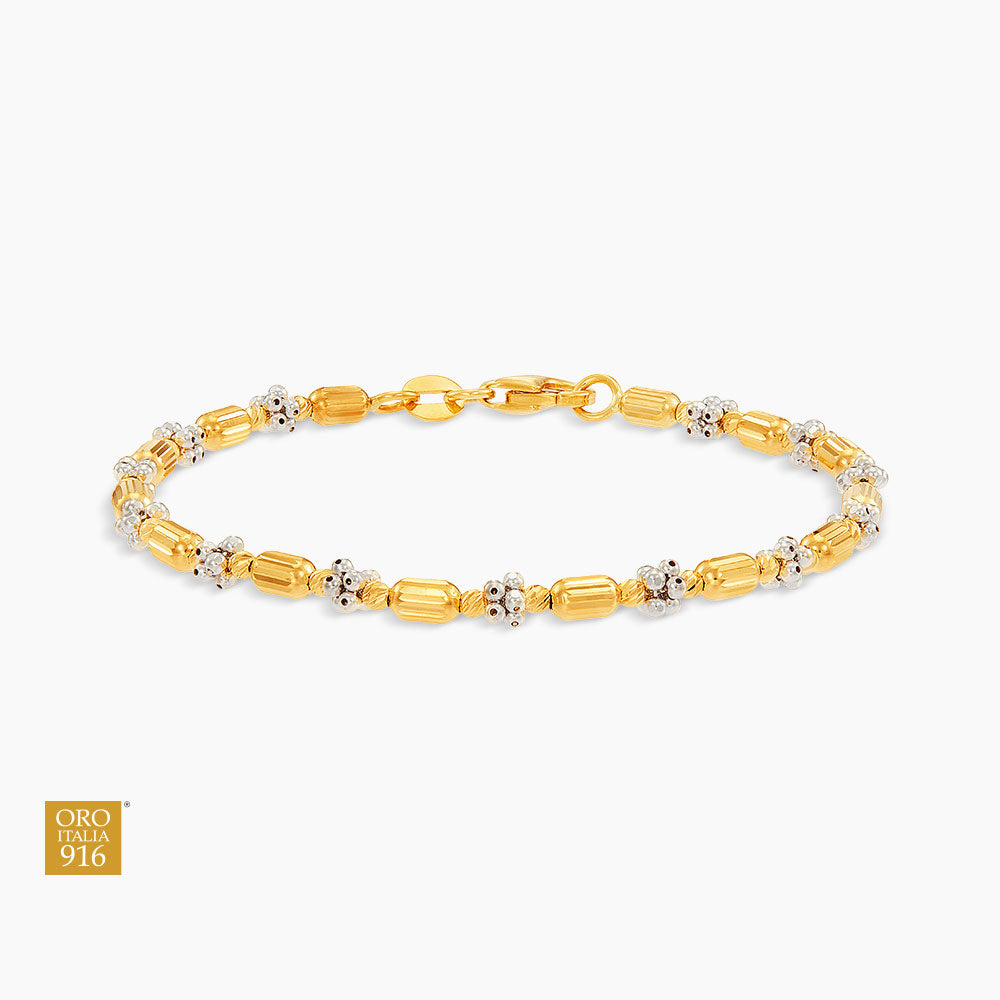 Oro Italia 916 Yellow and White Gold Bracelet GW51860724(YW)-BI (22K Gold)
