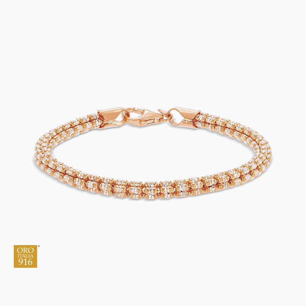 GRANITA | Oro Italia 916 Rose and White Gold Bracelet GW51991024(5RW)-BI (22K Gold)