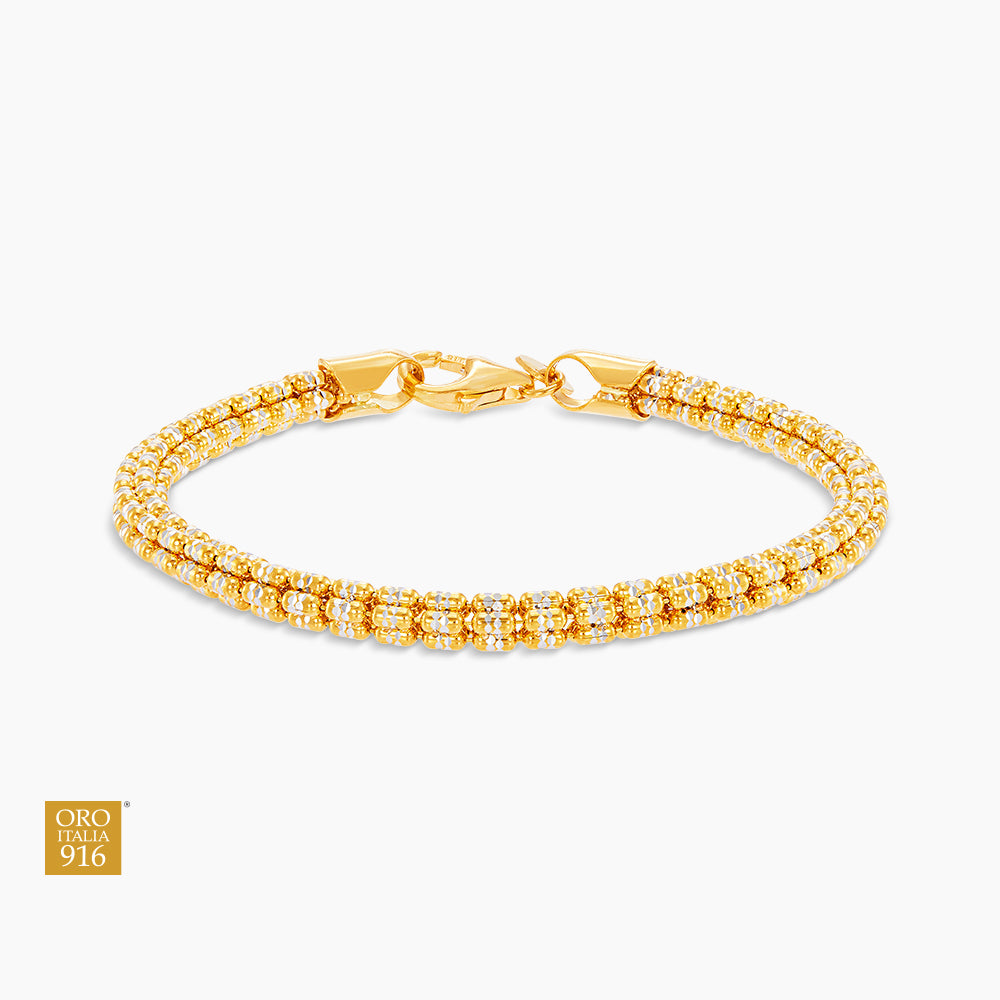 GRANITA | Oro Italia 916 Yellow and White Gold Bracelet GW51991024(5YW)-BI (22K Gold)
