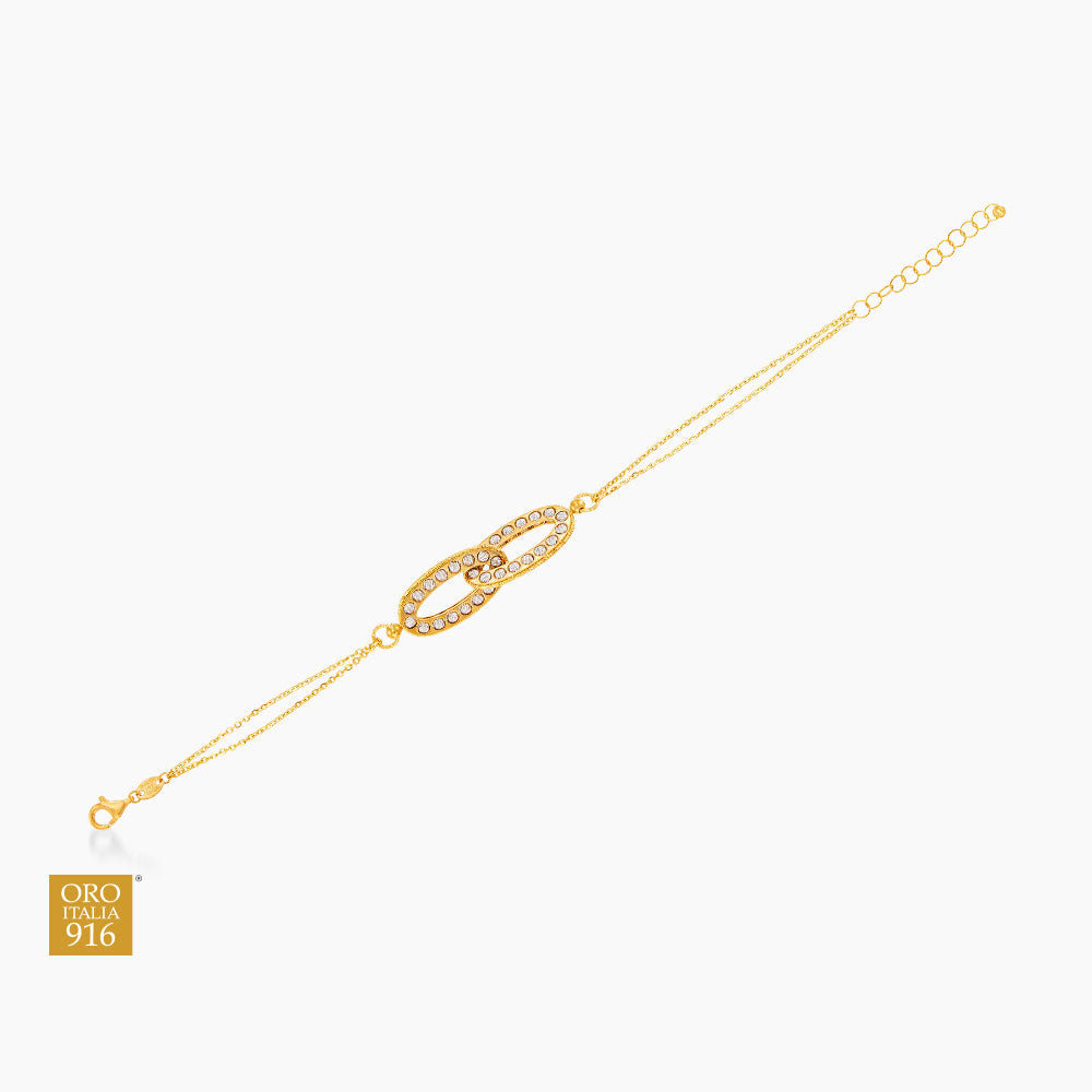 Oro Italia 916 Yellow and White Gold Bracelet GW52051024(YW)-BI (22K Gold)