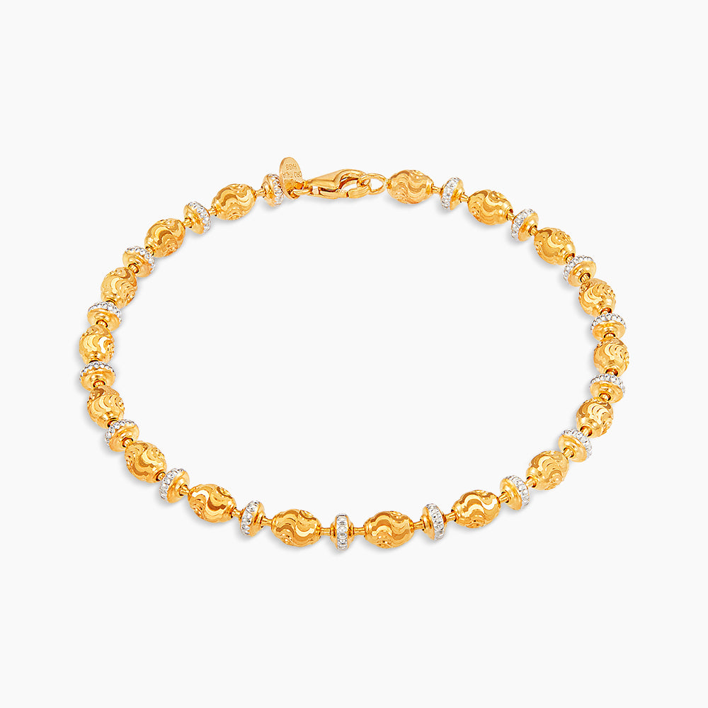Oro Italia 916 Yellow and White Gold Bracelet GW53960625(YW)-BI (22K Gold)
