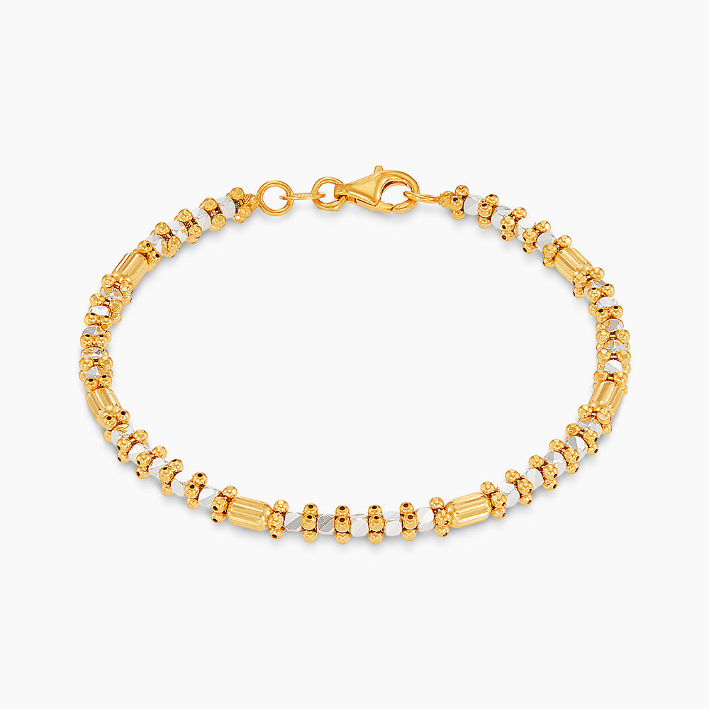 Oro Italia 916/22K Yellow and White Gold Bracelet GW54050825(YW)-BI (22K Gold)
