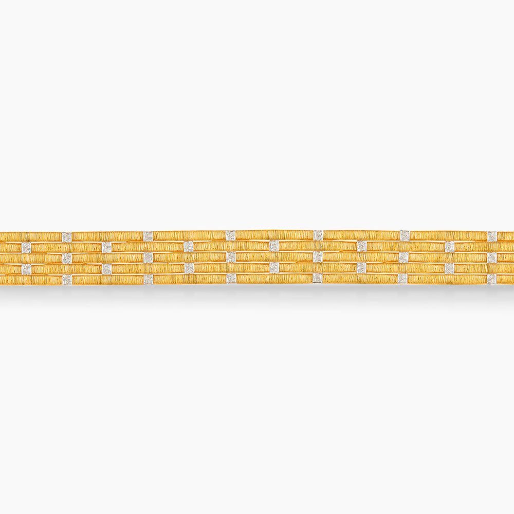 Oro Italia 916 Yellow and White Gold Bracelet GW54601025(YW)-BI (22K Gold)