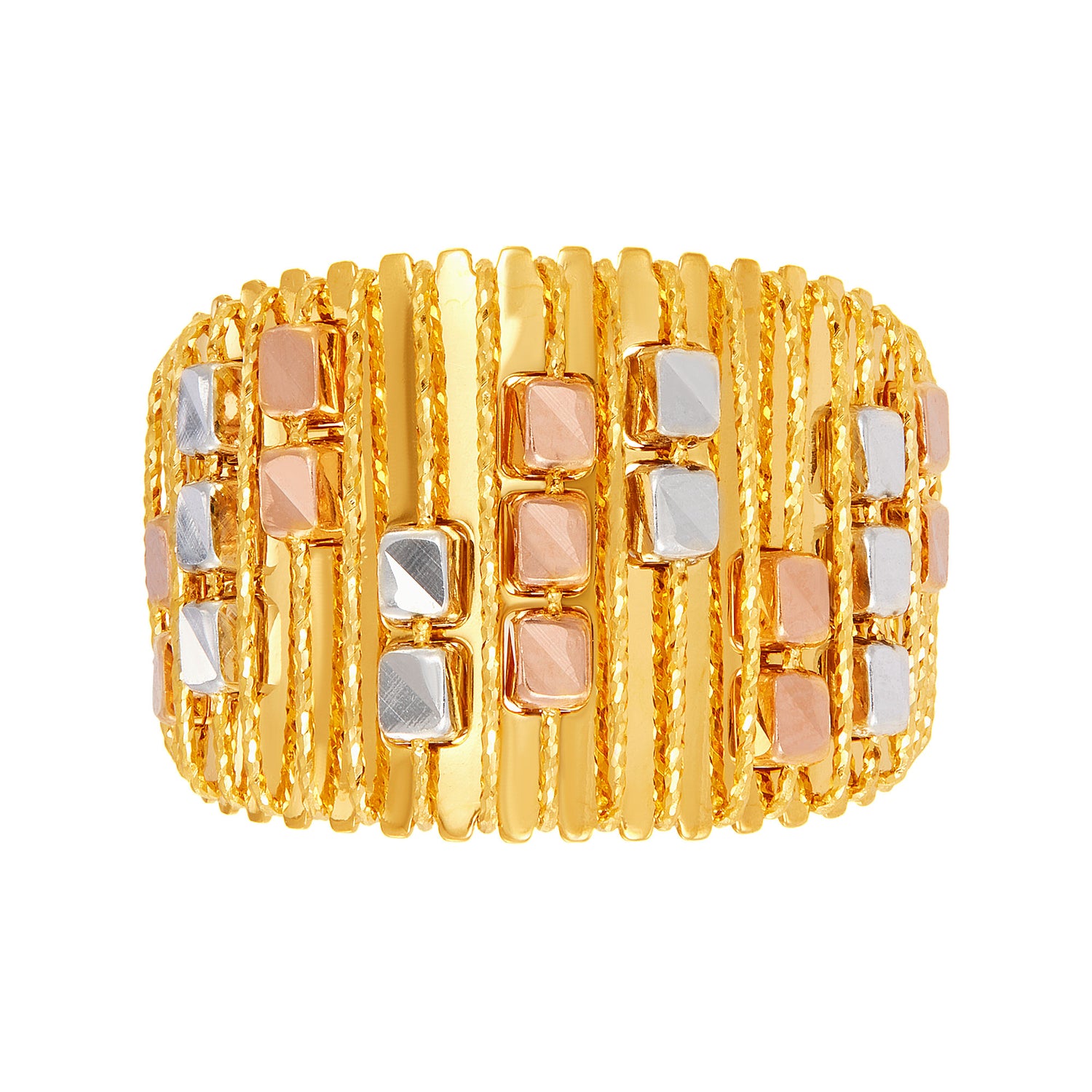 SICILIA | Oro Italia 916 Yellow, White and Rose Gold Ring GR57821224-TI (22K Gold)