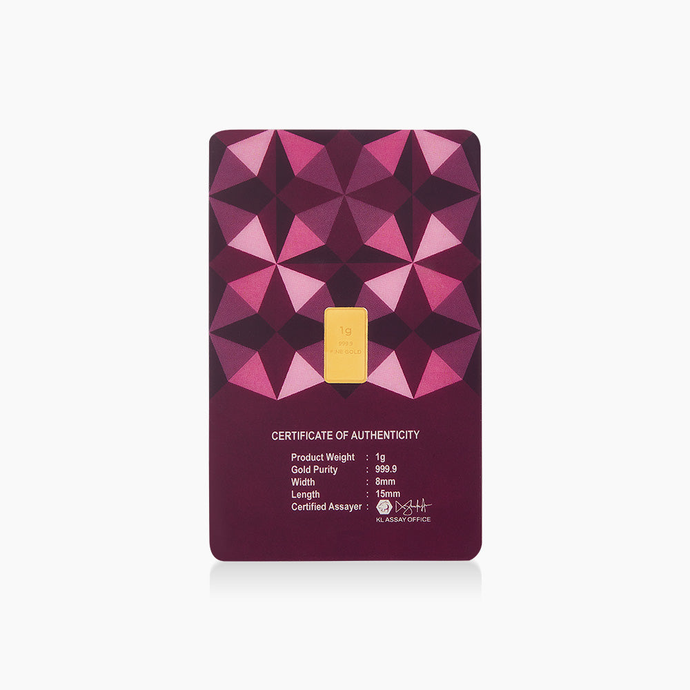 HABIB 1g 999.9 Gold Bar Sirio collection (Purple)